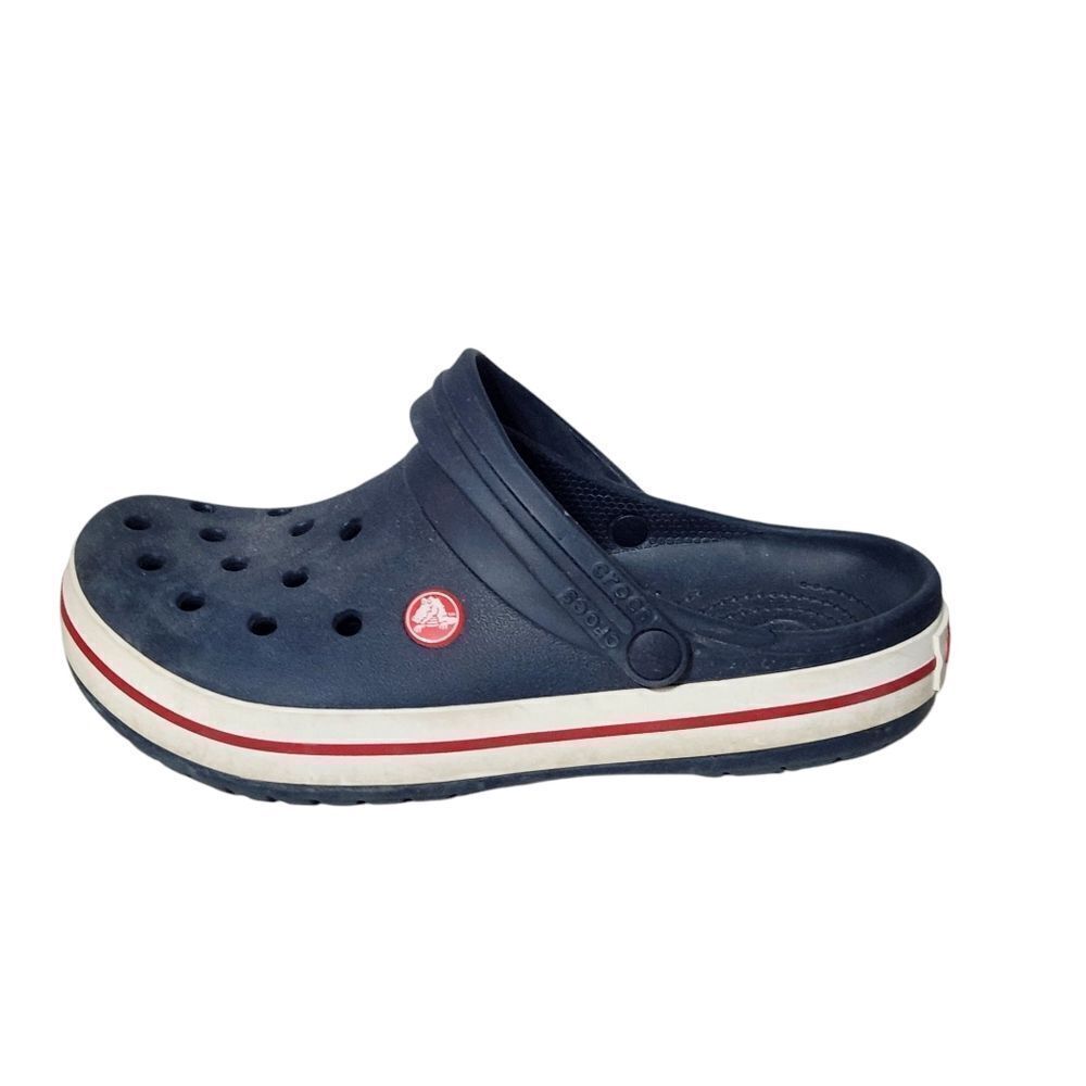 Crocs Crocband Shoes Size M 7 W 9 Blue Red White July 4th USA Clogs Rubber Slip